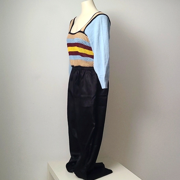 Boho Refashioned Vintage Knit & Satin Jumpsuit (M/L) - Picture 4 of 8